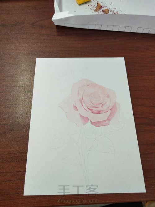 彩铅玫瑰 第1步