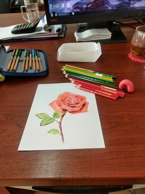 彩铅玫瑰 第9步