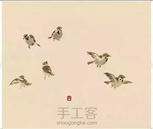 徐悲鸿国画画法之麻雀 第2步