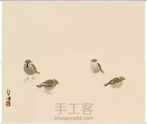 徐悲鸿国画画法之麻雀 第3步