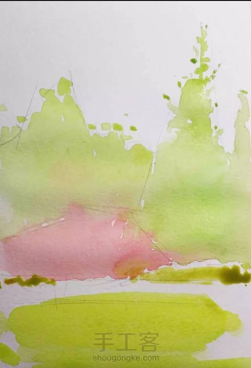 手把手教你画美腻的树林 第3步