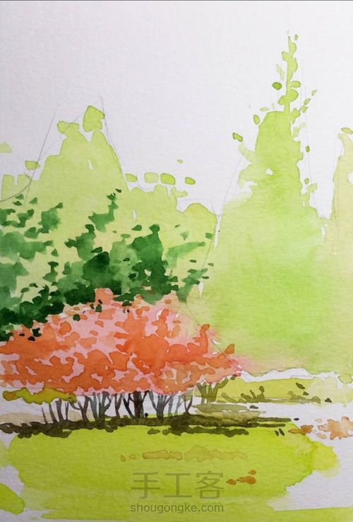 手把手教你画美腻的树林 第6步