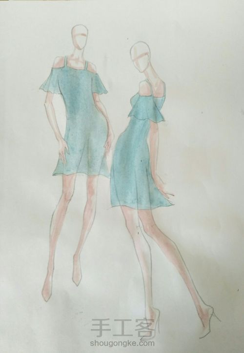 全手工珠绣礼服 第1步