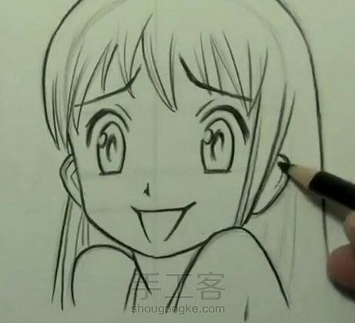 动漫人物手绘教程 第6步