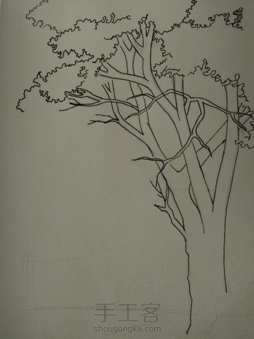 钢笔画――树（一） 第2步