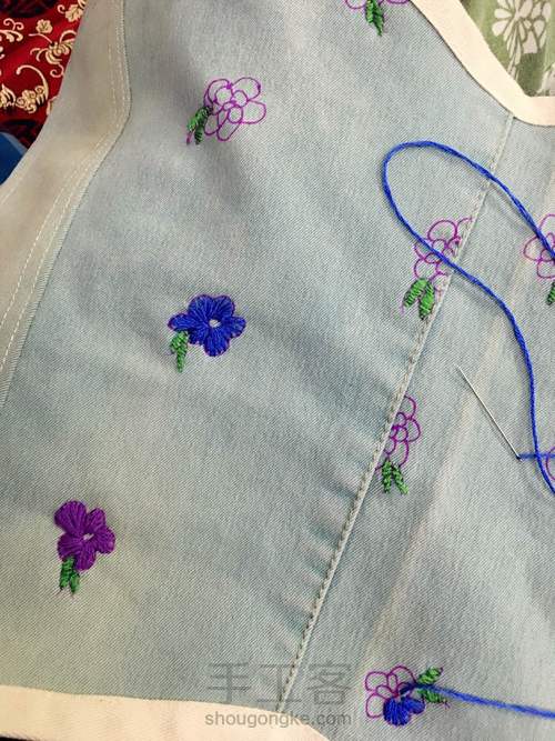 牛仔马甲 第6步