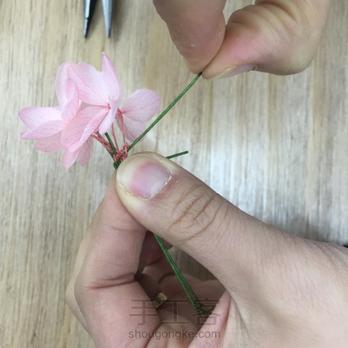 零基础花艺课-粉色系永生花小桌花by花功夫永生花 第16步