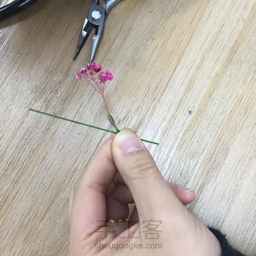 零基础花艺课-粉色系永生花小桌花by花功夫永生花 第23步