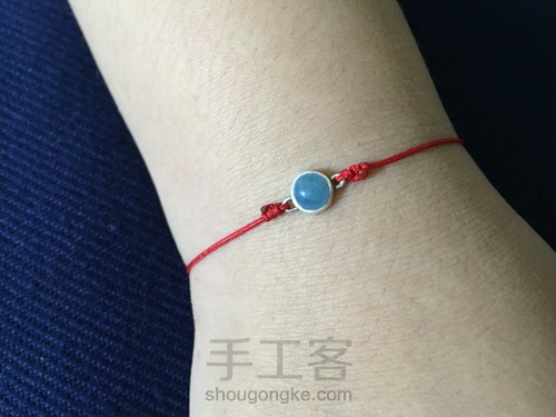 茄紫色翡翠的转运红绳 第11步