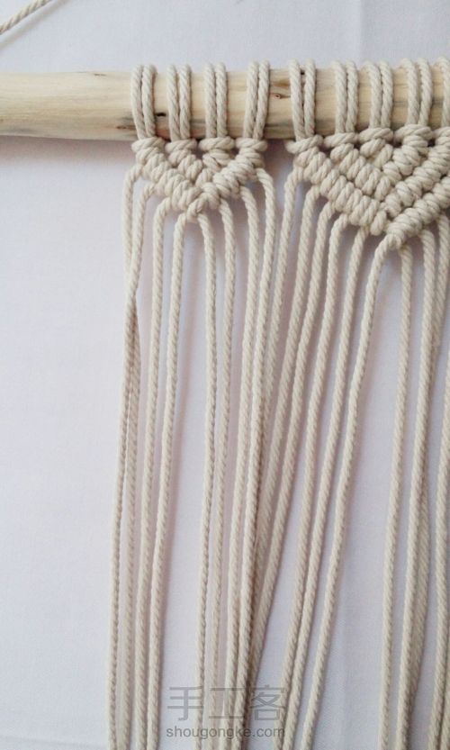 [挂毯]美美哒macrame绳编挂毯 第13步