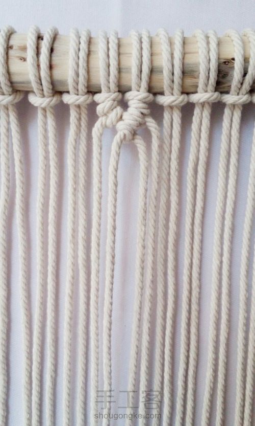 [挂毯]美美哒macrame绳编挂毯 第6步
