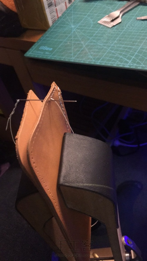 复古钱币扣长财 原色马僵革面 第8步