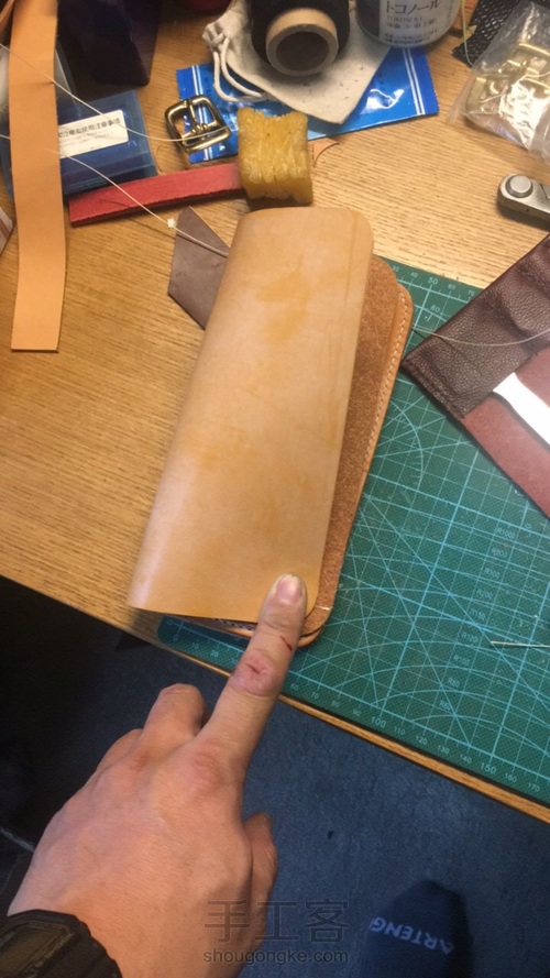 复古钱币扣长财 原色马僵革面 第14步