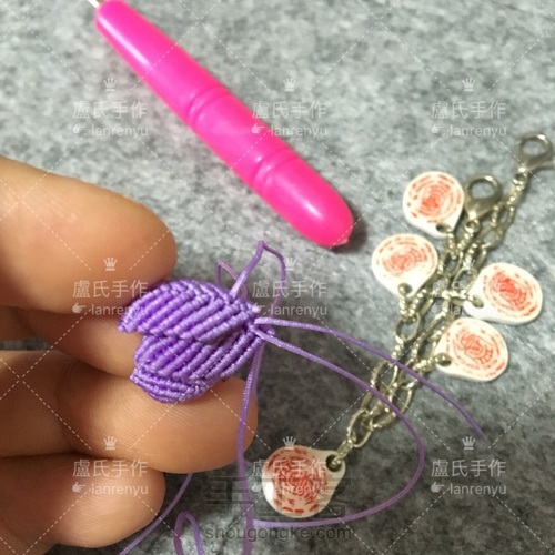 莲花系列之三---绽放的编绳迷你荷花 第32步