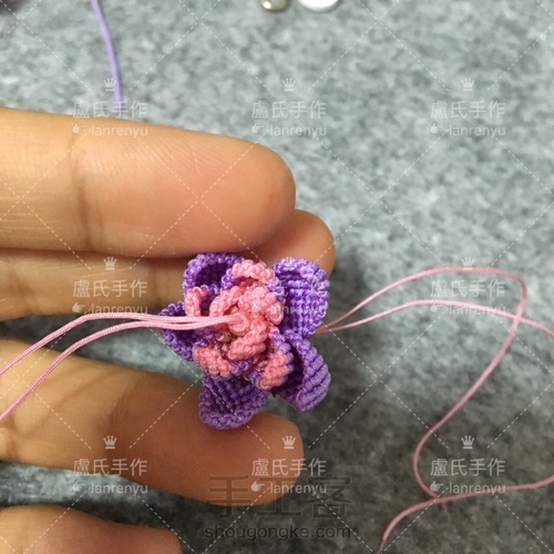 莲花系列之三---绽放的编绳迷你荷花 第35步