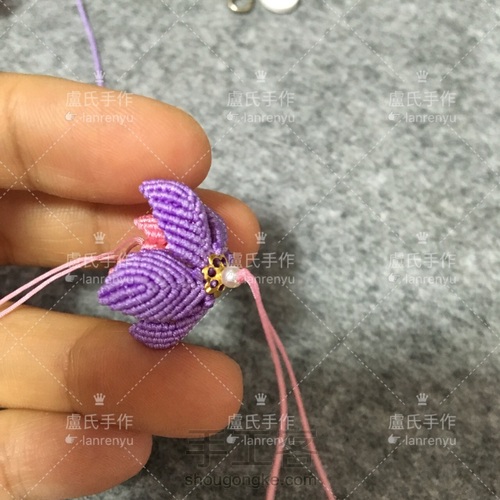 莲花系列之三---绽放的编绳迷你荷花 第36步