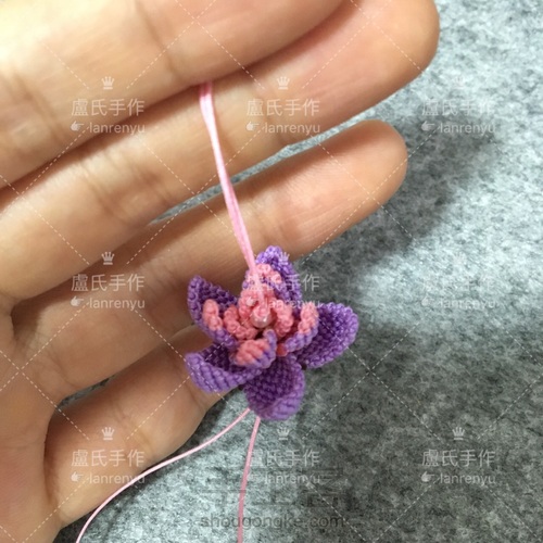 莲花系列之三---绽放的编绳迷你荷花 第37步