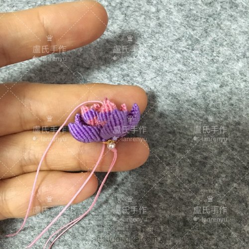 莲花系列之三---绽放的编绳迷你荷花 第38步