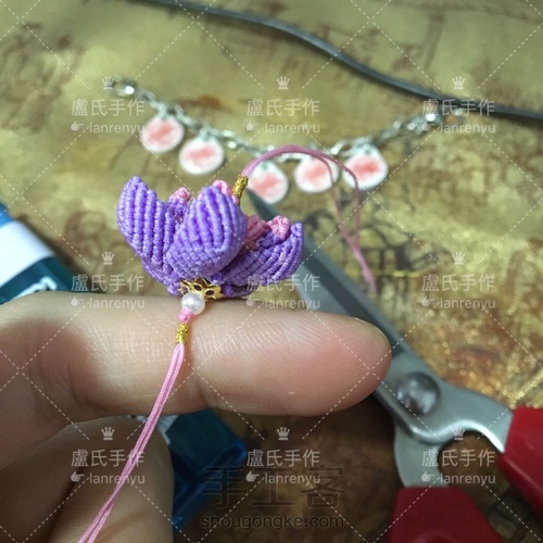莲花系列之三---绽放的编绳迷你荷花 第41步