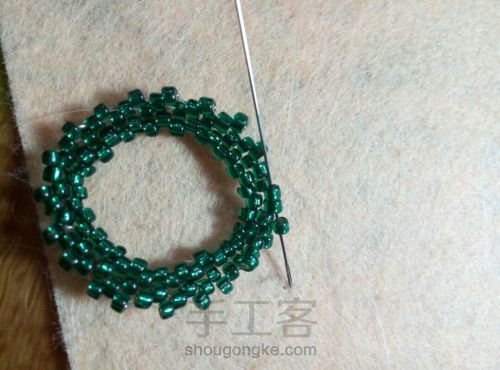 珠宝编织基本课程~圆形小吊坠 第7步