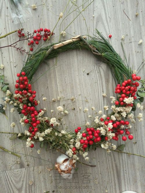 0元DIY圣诞花环，给自己的圣诞礼物。 第9步