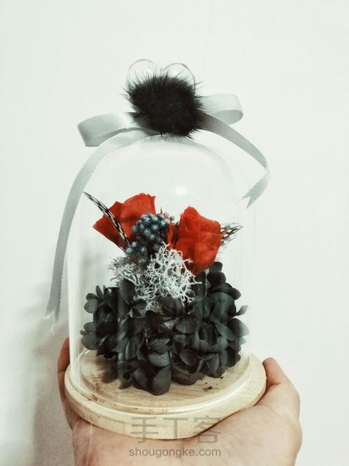 零基础:创意羽毛永生花玻璃罩DIY,永生花礼品。 第11步