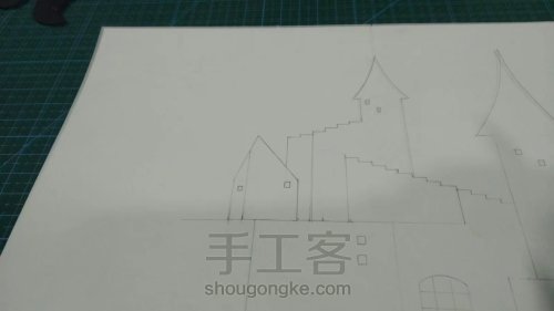 【纸雕贺卡】立体贺卡（第4期）纵开式贺卡 与 斜向台阶设计 第10步