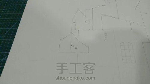【纸雕贺卡】立体贺卡（第4期）纵开式贺卡 与 斜向台阶设计 第11步