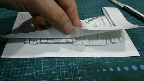 【纸雕贺卡】立体贺卡（第5期）全开式立体贺卡 设计原理 第6步