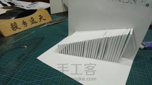 【纸雕贺卡】立体贺卡（第5期）全开式立体贺卡 设计原理 第5步