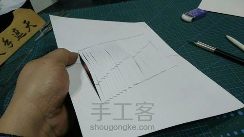 【纸雕贺卡】立体贺卡（第5期）全开式立体贺卡 设计原理 第4步
