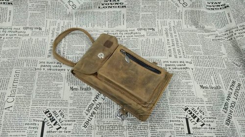 【手工皮艺】 骑行周边 疯马皮车把包 第49步