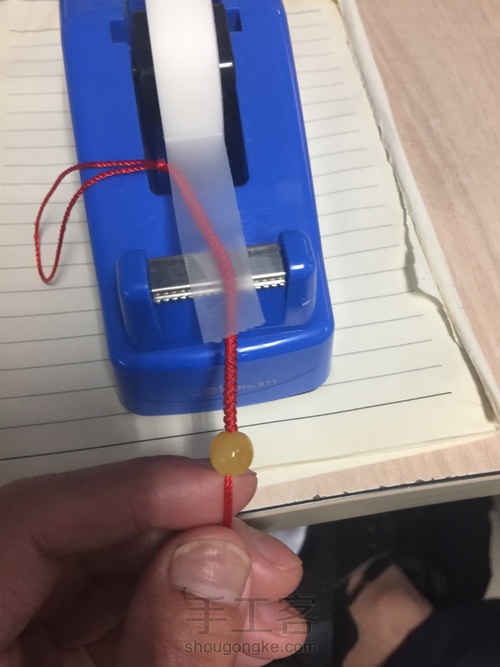 蜜蜡红绳 第8步