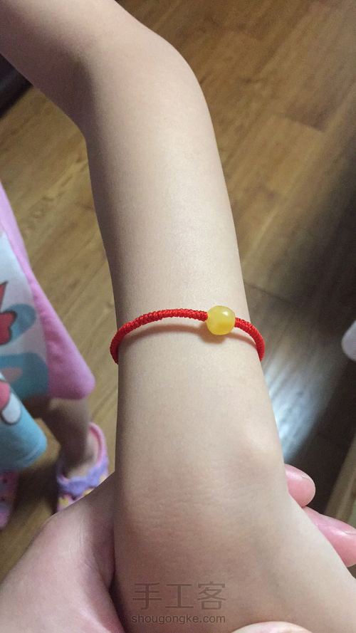 蜜蜡红绳 第14步