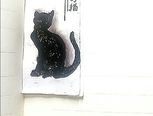 黑猫剪影书签