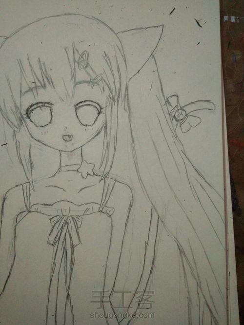 猫儿少女彩铅画(上) 第15步