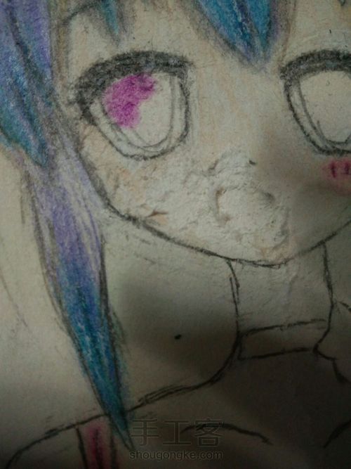 猫儿少女彩铅画(下) 第16步