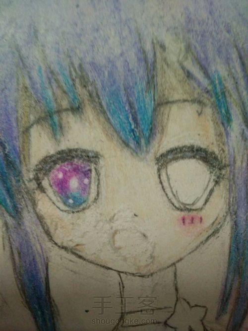 猫儿少女彩铅画(下) 第17步