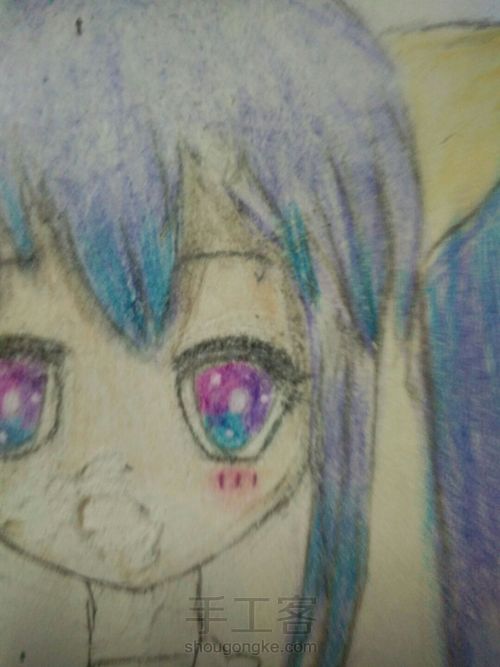 猫儿少女彩铅画(下) 第18步