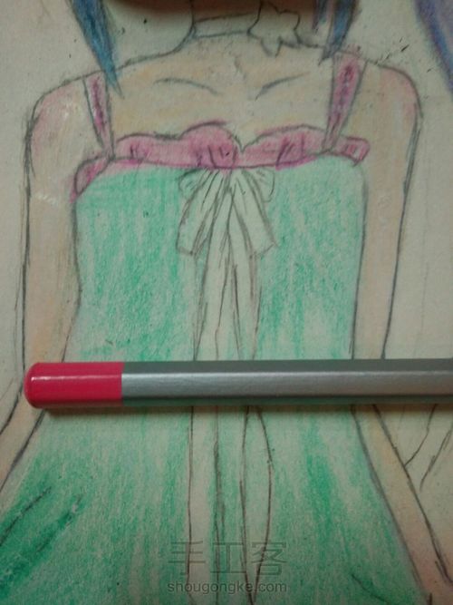 猫儿少女彩铅画(下) 第20步