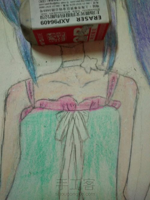 猫儿少女彩铅画(下) 第21步