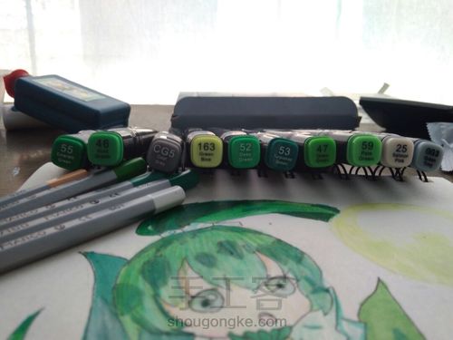 马克彩铅手绘之萤草 第7步