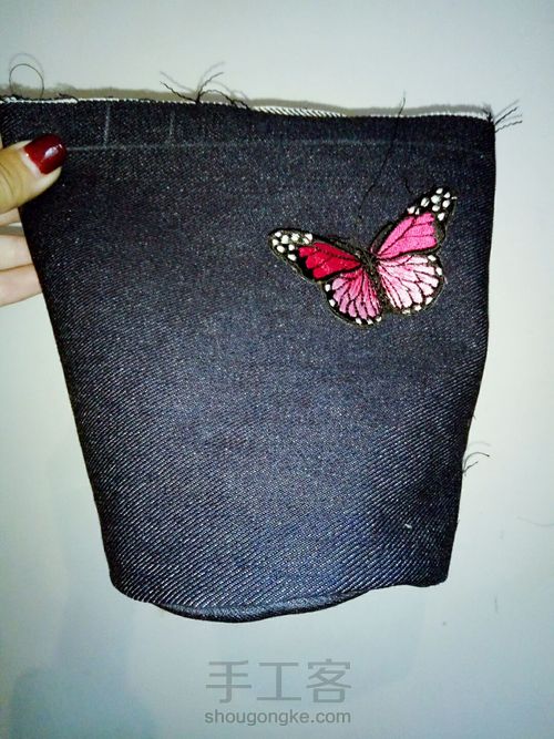 原创牛仔两用小包 第3步