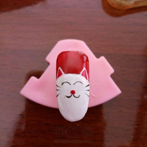 招财猫新年美甲 第12步