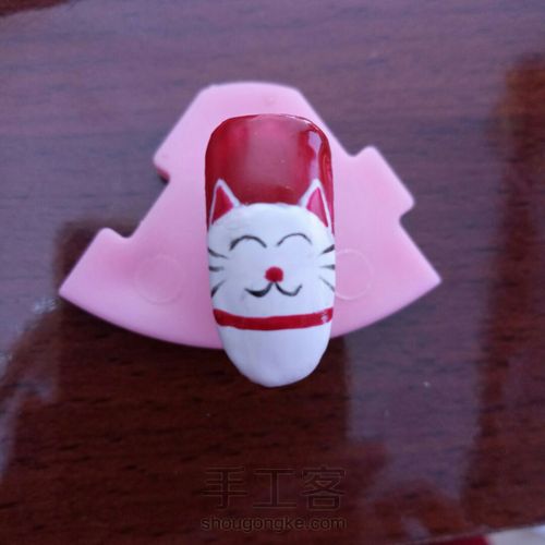 招财猫新年美甲 第13步