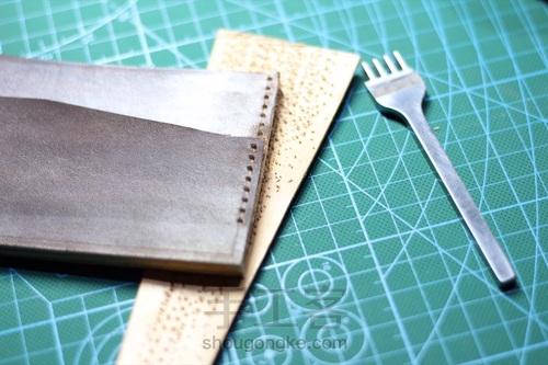 简约卡包零钱包皮具教程 超详细 第12步