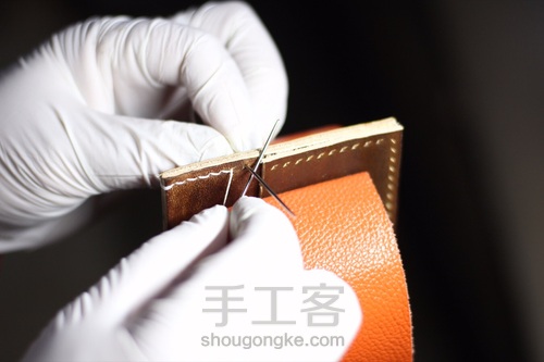 简约卡包零钱包皮具教程 超详细 第15步