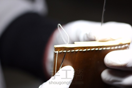 简约卡包零钱包皮具教程 超详细 第16步