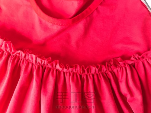 红色泡泡袖公主裙 第10步