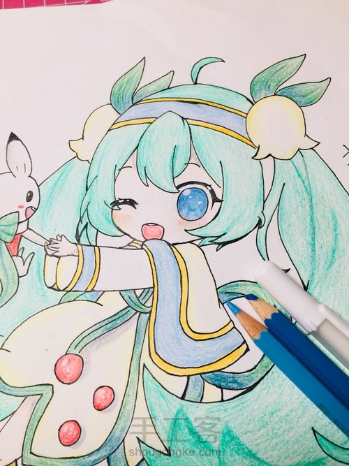 阿喵手绘~初音未来 第13步